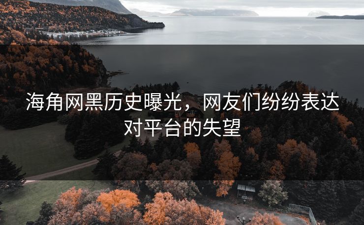 海角网黑历史曝光，网友们纷纷表达对平台的失望