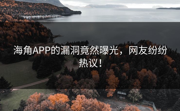 海角APP的漏洞竟然曝光，网友纷纷热议！