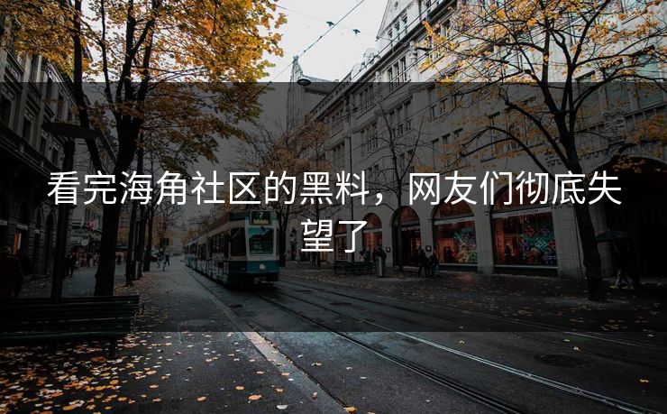 看完海角社区的黑料，网友们彻底失望了