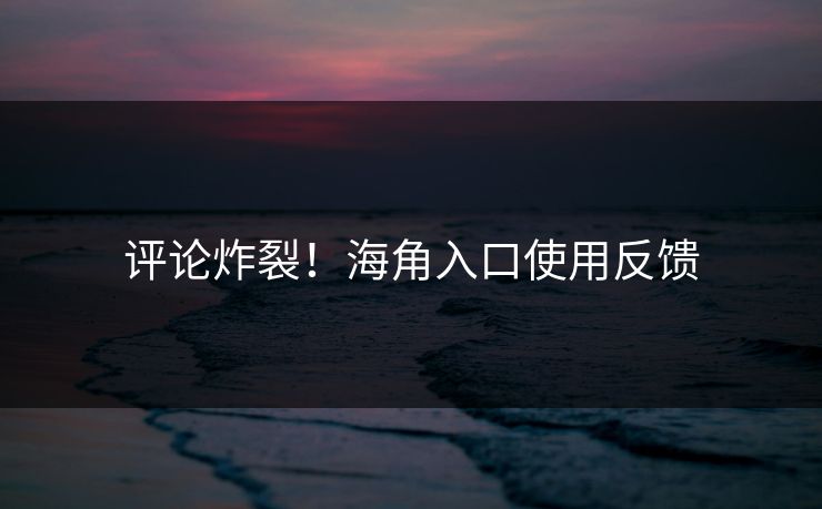 评论炸裂！海角入口使用反馈