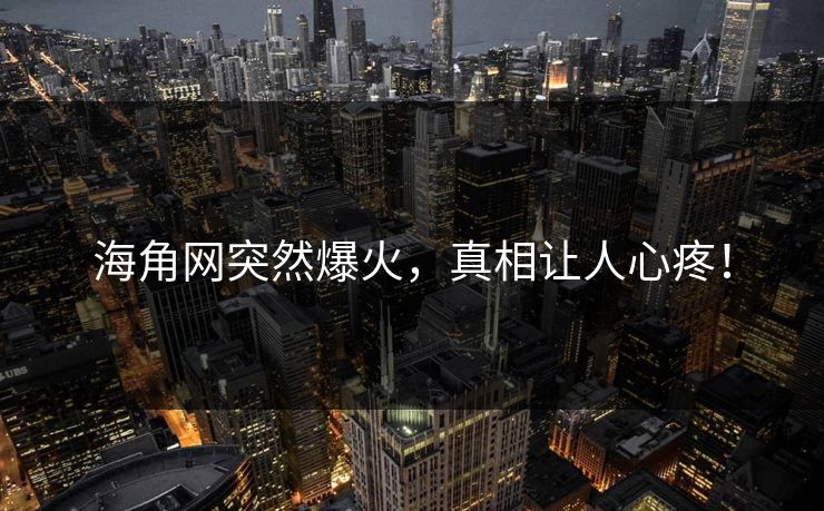 海角网突然爆火，真相让人心疼！