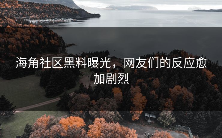 海角社区黑料曝光，网友们的反应愈加剧烈