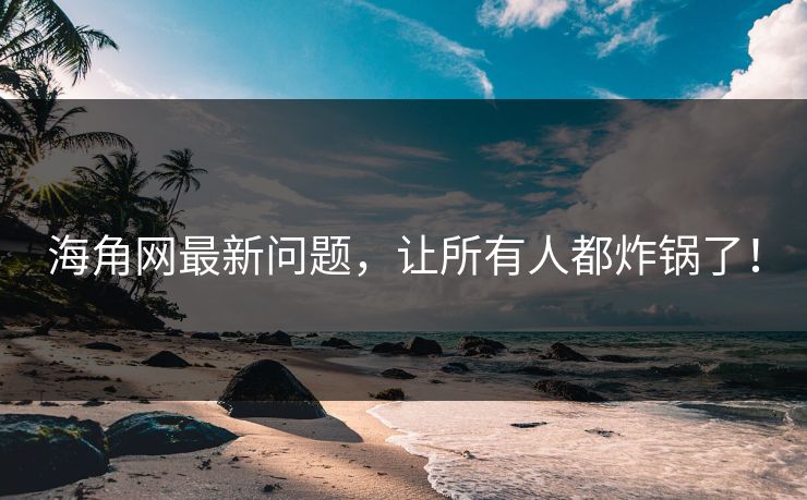 海角网最新问题，让所有人都炸锅了！