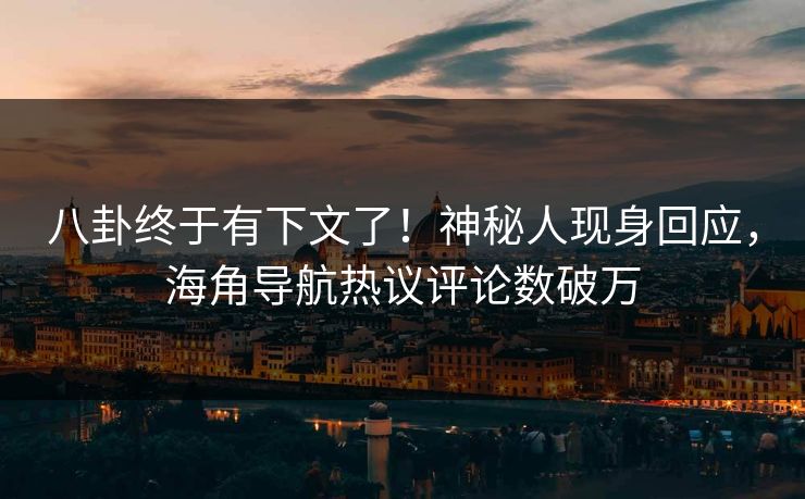 八卦终于有下文了！神秘人现身回应，海角导航热议评论数破万