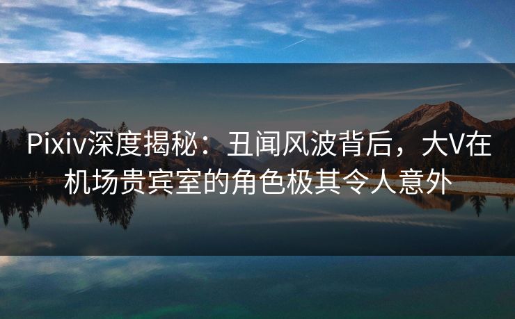 Pixiv深度揭秘：丑闻风波背后，大V在机场贵宾室的角色极其令人意外